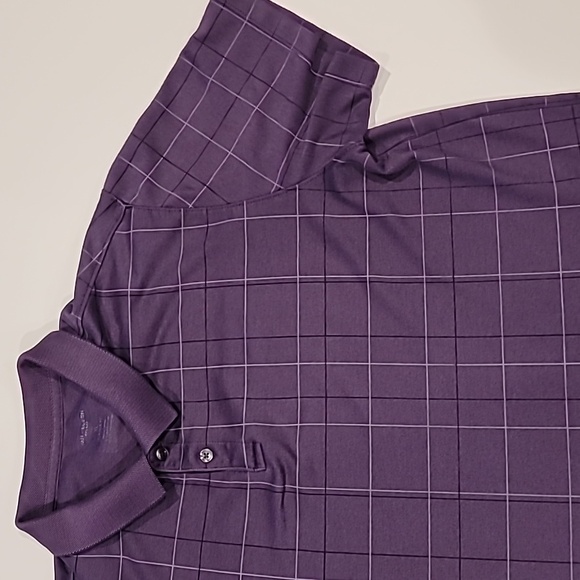 Van Heusen Plaid Polo Shirt Purple With Black Gray Check XL - Picture 2 of 8